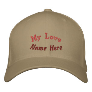 Casquette Brodée Mon amour Nom ici Texte-Chapeau Kaki