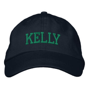 Casquette Brodée Monogramme de bloc athlétique vert Nom personnalis