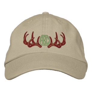 Casquette Brodée Monogramme personnalisé d'andouillers de cerfs