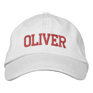 Casquette Brodée Monogramme personnalisé en bloc athlétique rouge