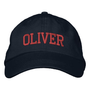 Casquette Brodée Monogramme personnalisé en bloc athlétique rouge N