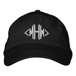 Casquette Brodée monogramme personnalisé noir