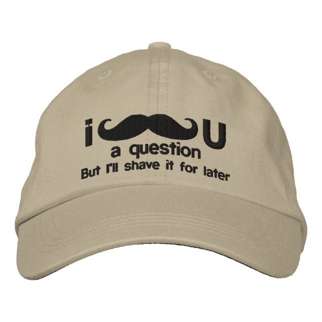 Casquette Brodée moustache i vous une question (Devant)