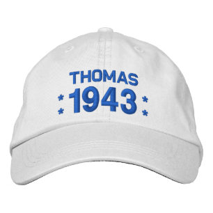 Casquette Brodée Né en 1943 ou toute année 75e anniversaire W04B BL