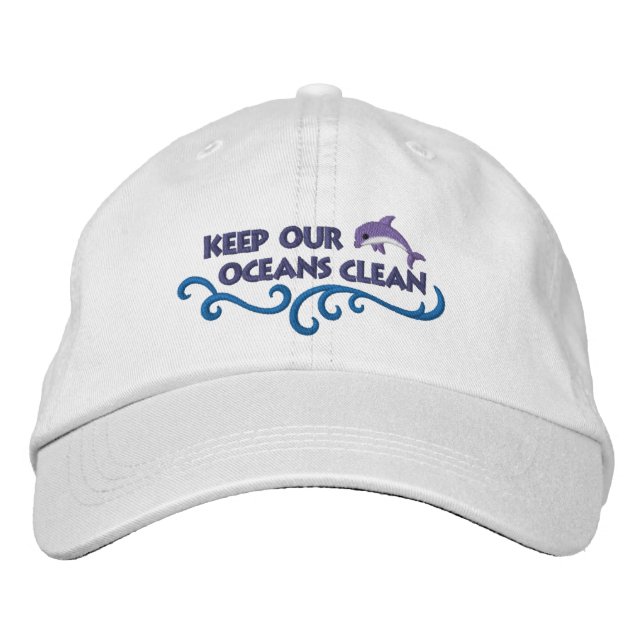 Casquette Brodée Nettoyer les océans (Devant)
