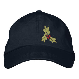 Casquette Brodée Noël Holly Et Berries