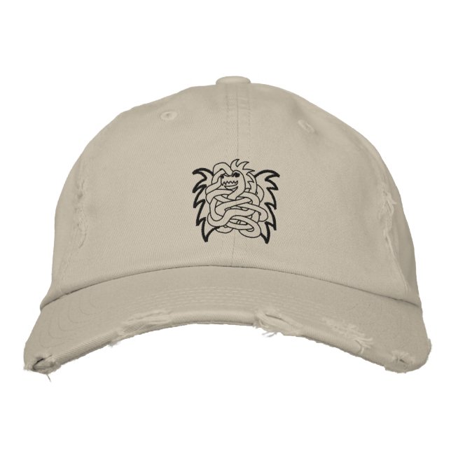 Casquette Brodée Noeud de dragon viking (Devant)