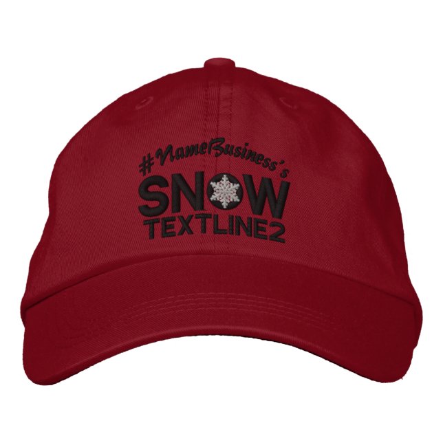 Casquette Brodée Noir et blanc brodé par neige personnalisé (Devant)