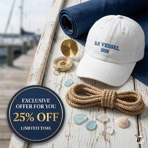 Casquette Brodée Nom de bateau personnalisé Yatch nautique minimali