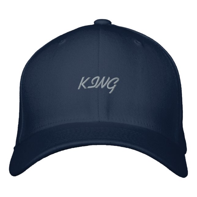 Casquette Brodée Nom du texte de base de la laine flexible King (Devant)