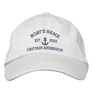 Casquette Brodée Nom personnalisé du bateau et du capitaine