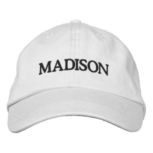 Casquette Brodée Nom personnalisé moderne texte noir blanc