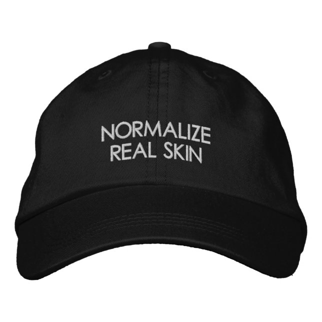Casquette Brodée Normaliser la peau réelle (Devant)