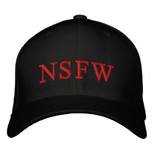 Casquette Brodée NSFW Rouge noir PERSONNALISER HOT IT