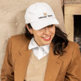 Casquette Brodée Officiellement prises & Mariages anneaux, Mariée, 