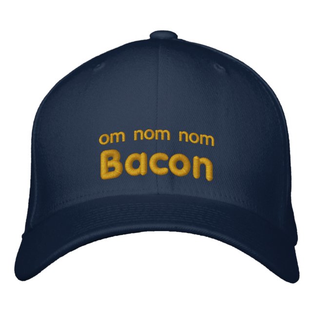 Casquette Brodée OM NOM NOM BACON Love (Devant)
