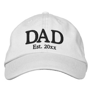 Casquette Brodée Papa Date de création blanc noir personnalisé mode