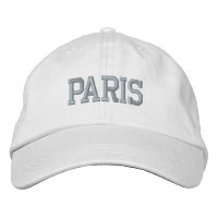 PARIS Broderie grise sur fond blanc