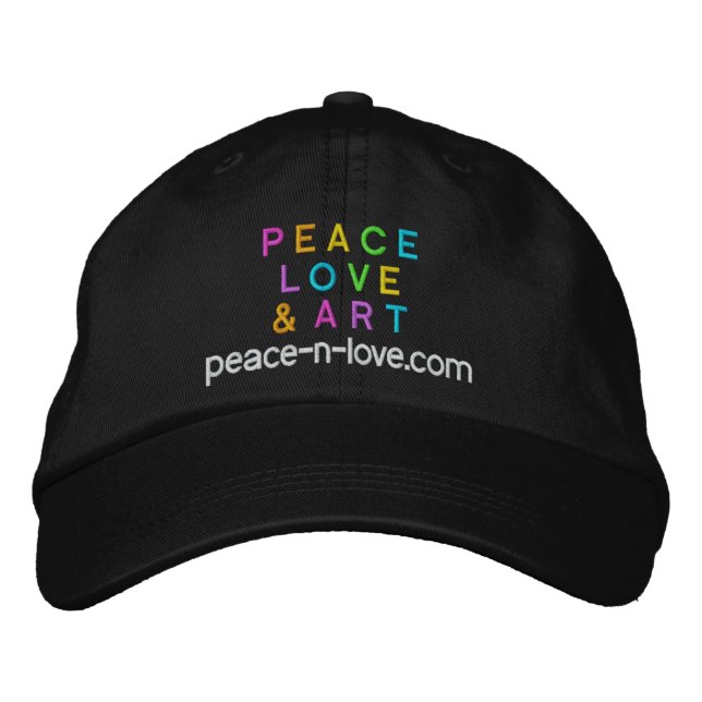 Casquette Brodée Peace, Love & Art Promotionnels Noir (Devant)