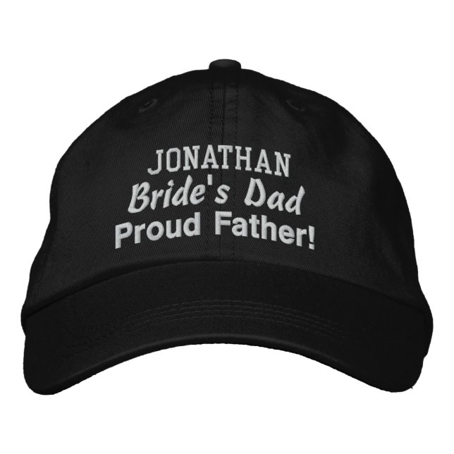 Casquette Brodée Père de la mariée Nom personnalisé NOIR (Devant)