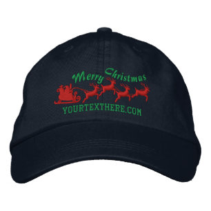 Casquette Brodée Personalized Holidays Santa Sleigh Ride Scene
