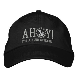 Casquette Brodée Personnalisé AHOY ! Broderie de voeux nautiques