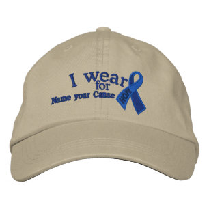 Casquette Brodée Personnalisé Blue Hope Ribbon Sensibilisation Votr