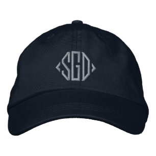 Casquette Brodée Personnalisé rose monogrammaire bleu