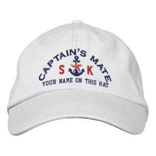Casquette Brodée Personnalized Initial Texte du capitaine Mate Star
