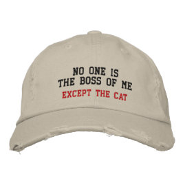 Casquette Brodée Personne N'Est Le Patron De Moi, Sauf Le Chat