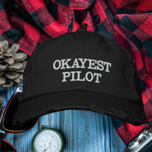 Casquette Brodée Pilote OKAYEST Blague drôle d'aviation Personnalis