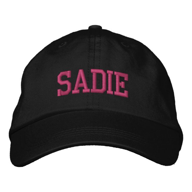Casquette Brodée Pink Athletic Block Monogram Custom Name (Devant)