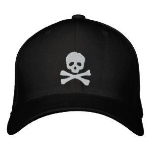 Casquette Brodée Pirate crâne ajusté et os croisés