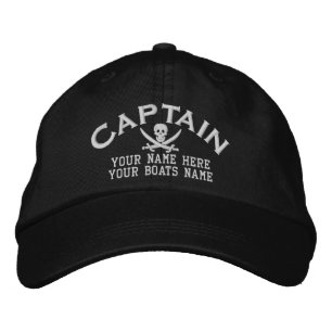 Casquette Brodée Pirate skull capitaines plaisir voile