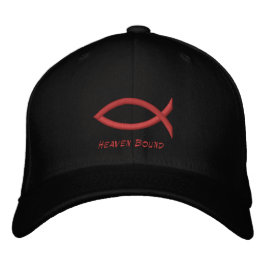 Casquette Brodée Poisson chrétien noir