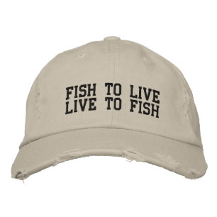 CASQUETTE BRODÉE POISSON POUR VIVRE, VIVRE POUR POISSON