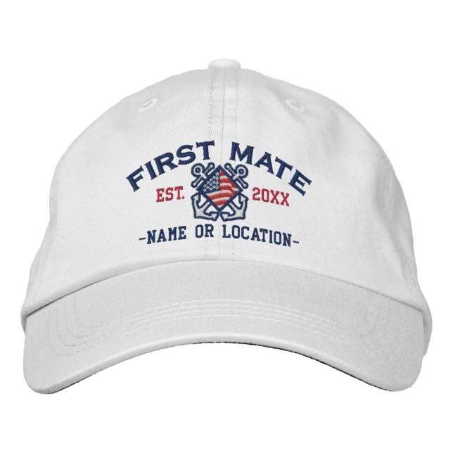 Casquette Brodée Premier compagnon personnalisé de drapeau (Devant)
