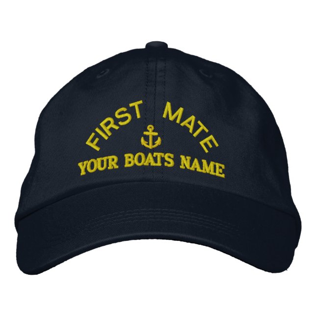 Casquette Brodée Premier maté équipage de yacht sur mesure (Devant)