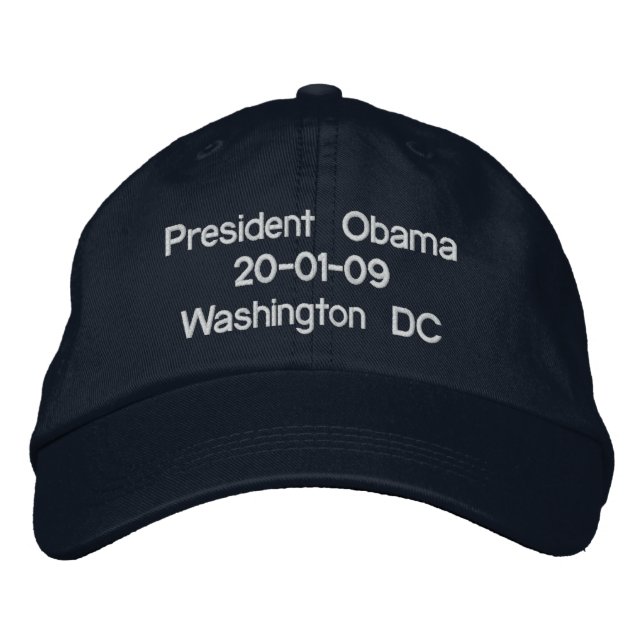 Casquette Brodée Président Obama 20-01-09 Washington DC (Devant)