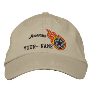 Casquette Brodée Puce de course Star Stencil personnalisée Flames