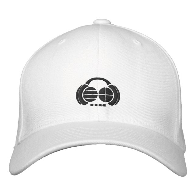 Casquette Brodée Quatre quarts - logo noir avant/côté (Devant)