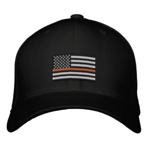 Casquette Brodée Rechercher et Secourir Mince Orange Line drapeau a