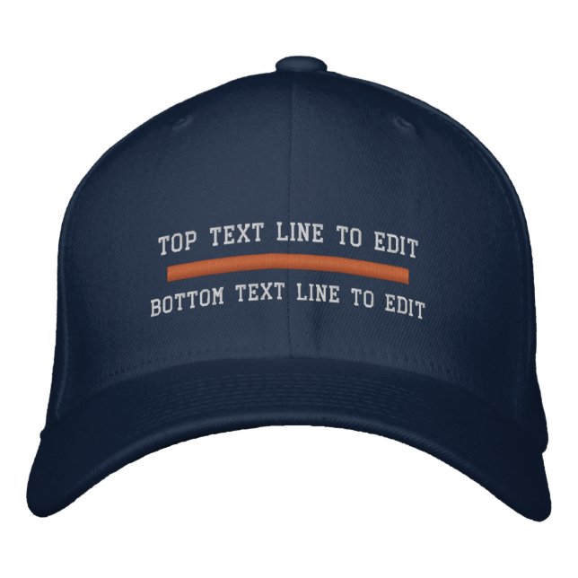 Casquette Brodée Rechercher et Secourir une ligne orange mince (Devant)