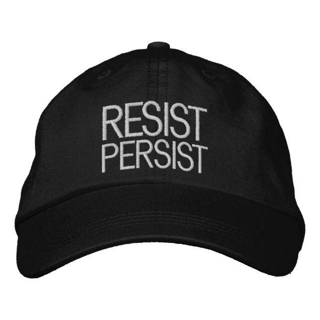 Casquette Brodée Résister Persister blanc (Devant)