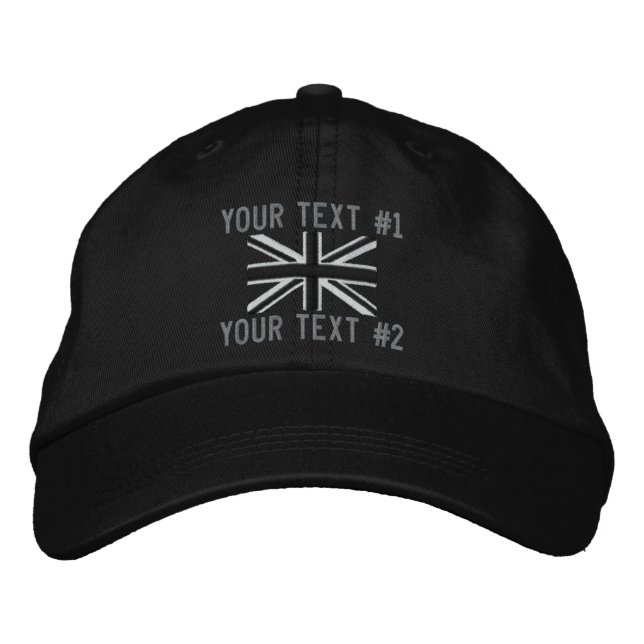 Casquette Brodée Rocker Union Jack Drapeau Angleterre Swag Broderie (Devant)
