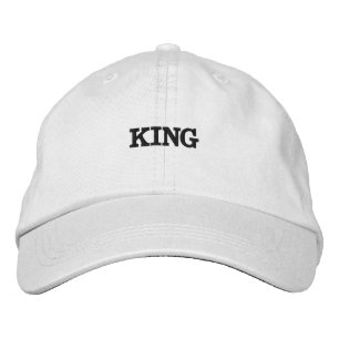 Casquette Brodée Roi Nom Couleur noire Texte Couleur blanche Brodée