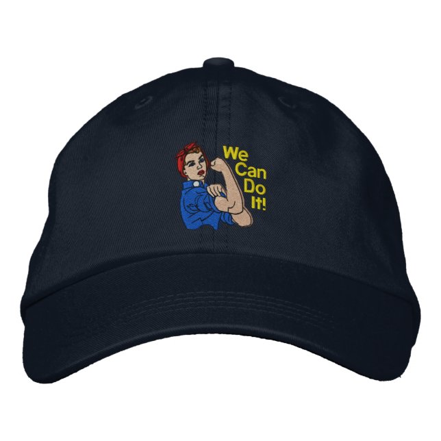 Casquette Brodée Rosie La Broderie De Style Rétro Riveter (Devant)