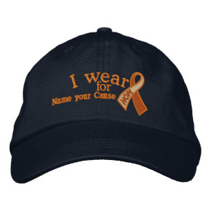 Casquette Brodée Ruban Espoir de cancer orange personnalisé Votre t