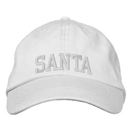 Casquette Brodée SANTA White On White Athletic Chic Font