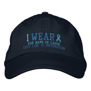 Casquette Brodée Sensibilisation au ruban bleu clair personnalisé